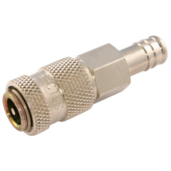 11MM HOSETAIL COUPLING BRASS NICKEL