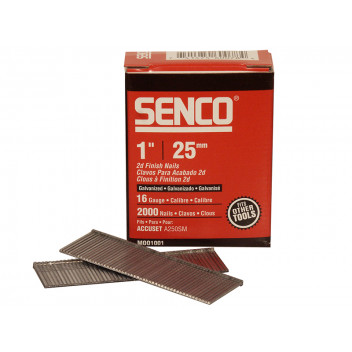 Senco Straight Brad Nails Galvanised 16G x 25mm (Pack 2000)