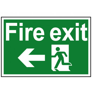 Scan Fire Exit Running Man Arrow Left - PVC 300 x 200mm