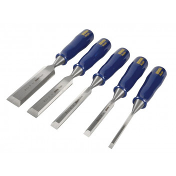 IRWIN Marples  M444 Bevel Edge Chisel Blue Chip Handle Set, 5 Piece