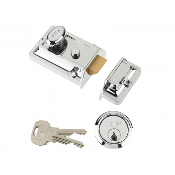 Yale Locks P77 Traditional Nightlatch 60mm Backset Chrome Finish Visi