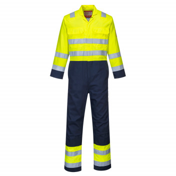 BIZ7 Hi-Vis Anti-Static Bizflame Pro Coverall Yellow/Navy Large