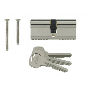 Yale Locks Euro Double Cylinder Kitemark 40 x 50 (100mm) Nickel Plated Visi