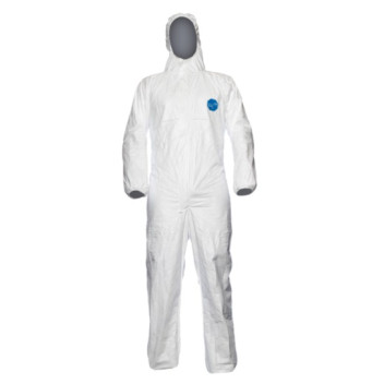 Large White Tyvek 500 Xpert Disposable Coverall C/W Hood Dupont