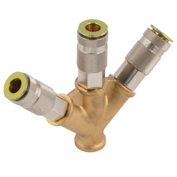 3/8\" BSPP Female Triple Outlet Connector