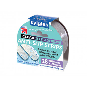 Sylglas Anti-Slip Strips 200 x 20mm Clear (Pack 28)