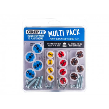 Gripit Plasterboard Fixings Multi Pack,16 Piece, Clam Pack