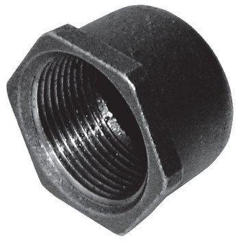 1.1/2\"BSPT FEMALE BLANK CAP FIG185 BLACK