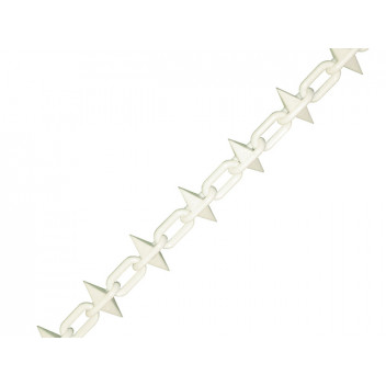 Faithfull Plastic Chain 6mm x 12.5m White Spiked