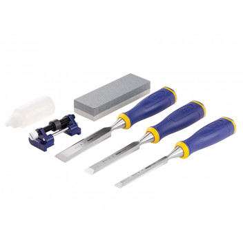 IRWIN Marples  MS500 ProTouch All-Purpose Chisel Set, 3 Piece + Sharpening Kit