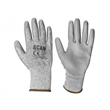 Scan Grey PU Coated Cut 3 Gloves - XL (Size 10)