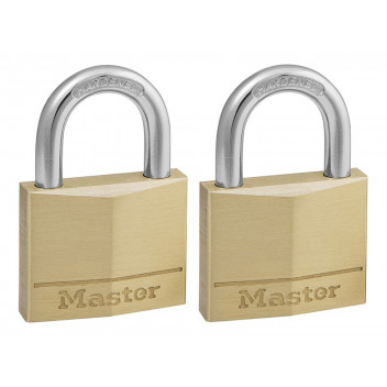 Master Lock Solid Brass 40mm Padlock 4-Pin - Keyed Alike x 2