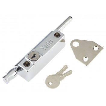 Yale Locks P124 Door Push Bolt Polished Chrome Finish Visi