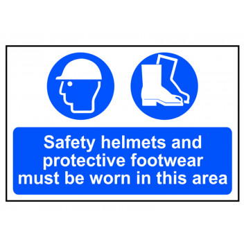 Scan Safety Helmets + Footwear To Be Worn PVC 600 x 400mm