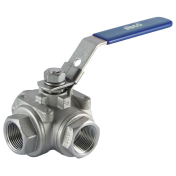 1\" BSPP 316 SS Ball Valve 3 Way Lockable Handle