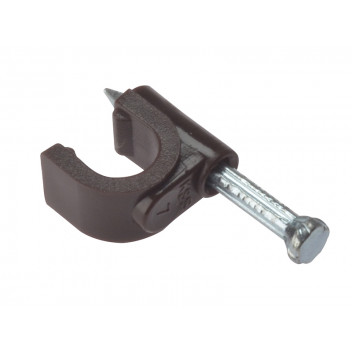 ForgeFix Cable Clip Round Coax Brown 6-7mm Box 100