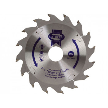Faithfull TCT Circular Saw Blade 160 x 30mm x 16T POS