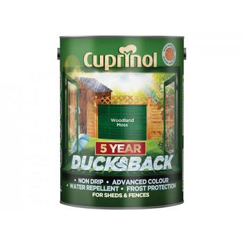 Cuprinol Ducksback 5 Year Waterproof for Sheds & Fences Woodland Moss 5 litre