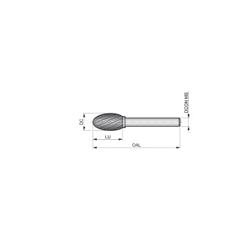 16mm Carbide Rotary Burr, Oval, Shape E (P809)