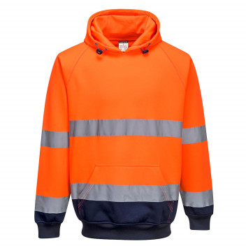 B316 Two-Tone Hooded Sweatshirt Orange/Navy XXL