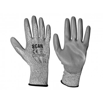 Scan Grey PU Coated Cut 3 Gloves - XXL (Size 11)
