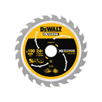 DEWALT FlexVolt XR Circular Saw Blade 190 x 30mm x 24T