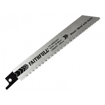 Faithfull S922HF Bi-Metal Sabre Saw Blade Demolition 150mm 10 TPI (Pack 5)