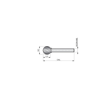 6mm Carbide Rotary Burr, Ball End, Shape D (P837)