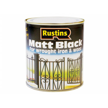 Rustins Matt Black Paint Quick Drying 250ml