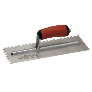 Marshalltown M702SD Notched Trowel Square 1/4in DuraSoft Handle 11 x 4.1/2in