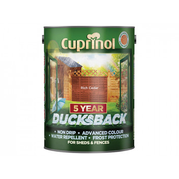 Cuprinol Ducksback 5 Year Waterproof for Sheds & Fences Rich Cedar 5 litre