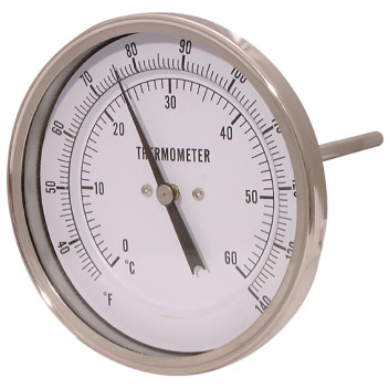 1/4\"BSP 63MM BK ENTRY TEMP GAUGE 0-200C