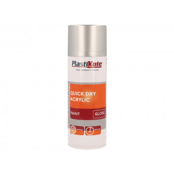 PlastiKote Trade Quick Dry Acrylic Spray Paint Gloss Silver 400ml