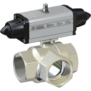 1.1/2\"BSP SPRING/ACT SPR RETURN 3-WAY L