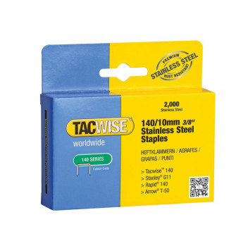 Tacwise 140 Stainless Steel Staples 10mm (Pack 2000)