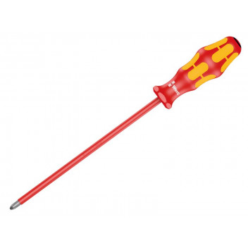 Wera Kraftform Plus 165i VDE Insulated Screwdriver Pozidriv Tip PZ2 x 200mm