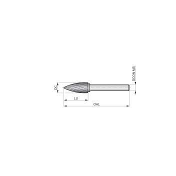 6mm Carbide Rotary Burr, Pointed Tree, Shape G (P613)