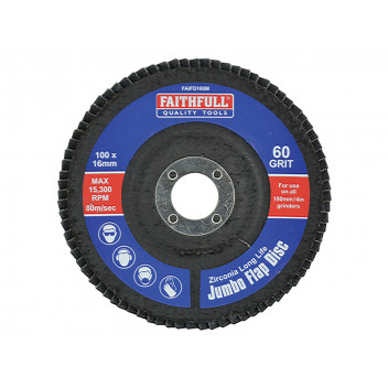 Faithfull Abrasive Jumbo Flap Disc 100mm Medium