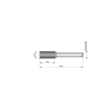 12.7mm Carbide Rotary Burr, Cylinder Without End Cut, Shape A (P801)