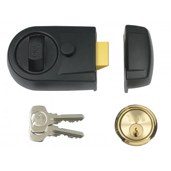 Yale Locks Y3 Nightlatch Modern 60mm Backset Black Finish Visi