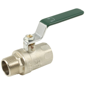 1/4\"BSPM x 1/4\"BSPF Brass Ball Valve Green Handle