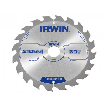 IRWIN Construction Circular Saw Blade 210 x 30mm x 20T ATB