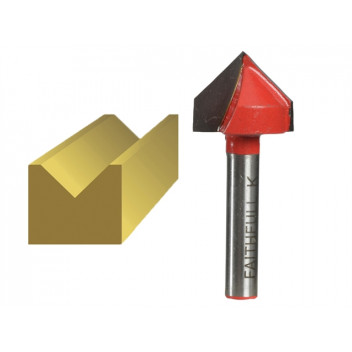 Faithfull Router Bit TCT V-Groove 13.0mm x 19.1mm 1/4in Shank