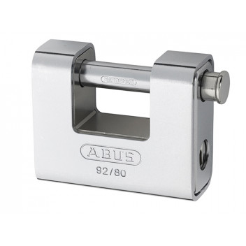 ABUS Mechanical 92/80mm Monoblock Brass Body Shutter Padlock