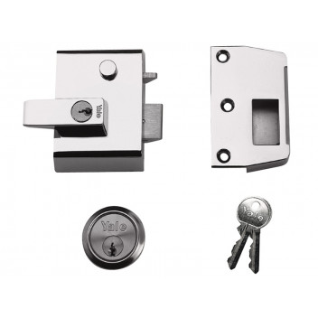 Yale Locks P2 Double Locking Nightlatch 40mm Backset DMG/PB Finish Visi