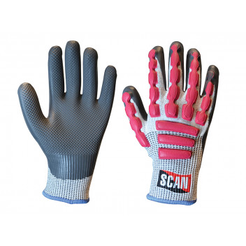 Scan Anti-Impact Latex Cut 5 Gloves - L (Size 9)