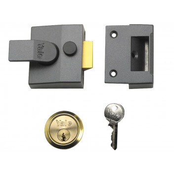 Yale Locks 85 Deadlocking Nightlatch 40mm Backset DMG Finish Box