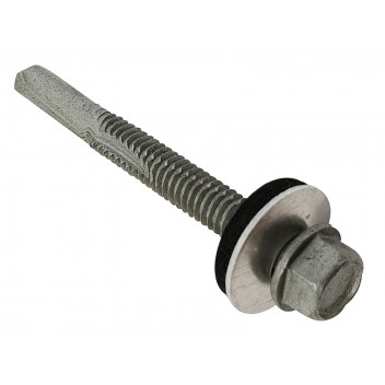 TechFast Roofing Sheet to Steel Hex Screw & Washer No.5 Tip 5.5 x 65mm Box 100