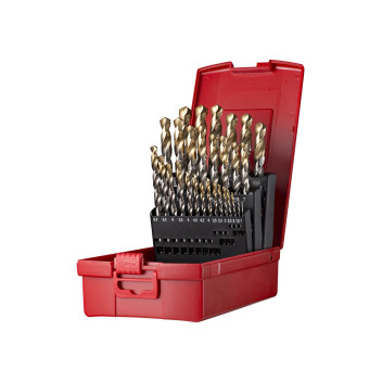 Set 206 (A002 x 29) HSS TiN-Tip Straight Shank Jobber Drill, Plastic Case (A095)