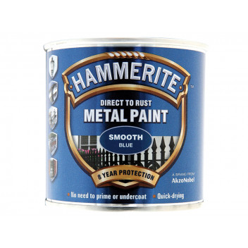 Hammerite Direct to Rust Smooth Finish Metal Paint Blue 250ml